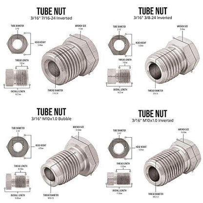 4LifetimeLines – 3/16" x 25' Stainless Steel Brake Line Kit | 316L Marine-Grade Tubing with 16 SAE Fittings | Corrosion & Rust Resistant | 15,310 PSI | Universal Fit for Cars & Trucks - size: 3/16 x 25 Kit