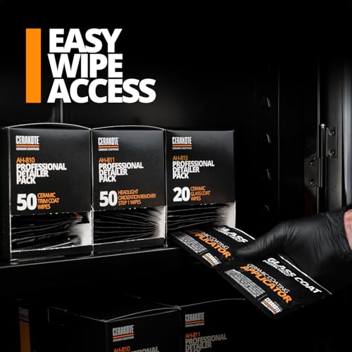 CERAKOTE Ceramic Glass Coat Protectant Pro Pack (20 Count Wipes) - Hydrophobic Automotive Rain Repellant, Long-Lasting and Durable Ceramic Coating, Quick and Easy Application - size: Pro Pack - 20 Wipes