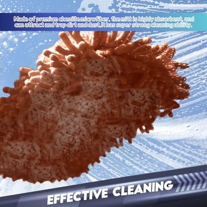 wuyaoyao 2PCS Car Wash Mitt, 10.14"×7.12" Chenille Microfiber Car Wash Mitts, Scratch-Free & Lint-Free, Absorbent Double Sided Clean Glove for Cars Cleaning, Auto Cleaning Supplies (Brown) - color: Brown