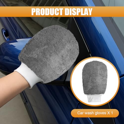 9 in 1 Car Wash Kit, Professional Car Interior Detailing Set, Auto Cleaning Tool for Window Glass Dashboard, Includes Microfiber Towel, Applicator Pad, Car Wash Mitt, Tire Brush (9PCS) - size: 9PCS