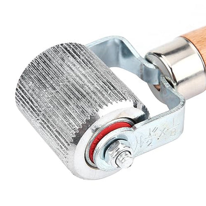 Patch Tire Repair Car Wheel Wooden Handle Tire Patch Repair Tool with Ball Bearing Roller for Efficient Repairs (L) - size: L