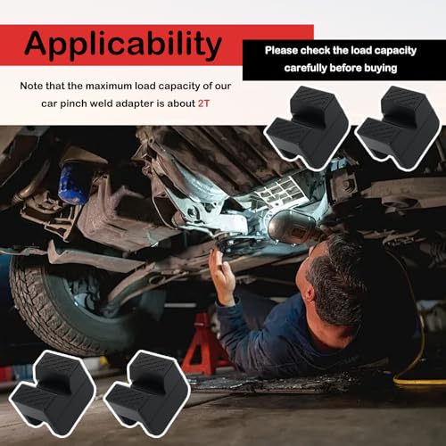 4PCS 2T Slotted Pinch Weld Jack Pads,Rubber Car Jack Stand Pads Provide Non-Slip Cushioning Protection,Essential Car Pinch Weld Jacks Adapter Floor Jacks Accessories
