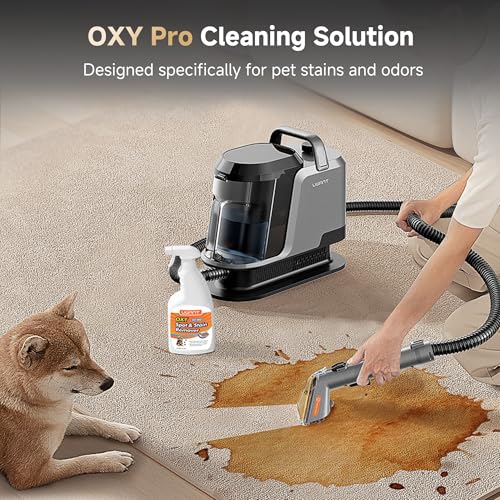Uwant 18Kpa Powerful Suction Carpet Steam Cleaner with Pet Pro Cleaner | Set of 1 Portable Carpet Cleaner for Pets with Cleanning Tools Upholstery Steam Cleaner for Carpets, Couch, Sofa, Cars - color: Grey-Stone