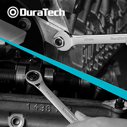 DURATECH 12-Piece Ratcheting Combination Wrench Set, Metric, 8-19mm | 72-Tooth, CR-V Steel, Organized in Storage Case