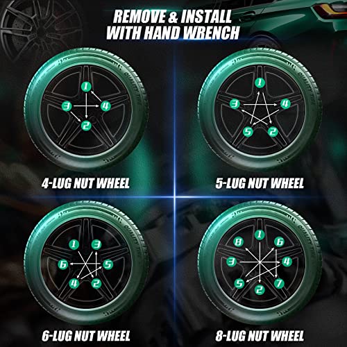 7 Spline Lug Nuts Key Tuner Large Socket Lugnuts Tool for Wrench with 13/16inch(21mm) and 7/8inch(22mm) Hex Replacement 14x1.5 14x2 9/16 Wheel Lug Nut Drive Lock Black 20mm Inner Diameter - size: 7 Spline Lug nuts Key