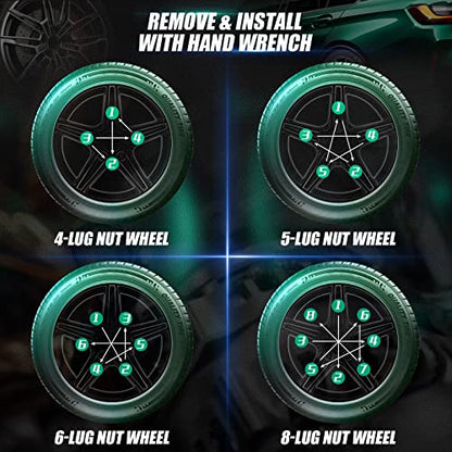 7 Spline Lug Nuts Key Tuner Large Socket Lugnuts Tool for Wrench with 13/16inch(21mm) and 7/8inch(22mm) Hex Replacement 14x1.5 14x2 9/16 Wheel Lug Nut Drive Lock Black 20mm Inner Diameter - size: 7 Spline Lug nuts Key