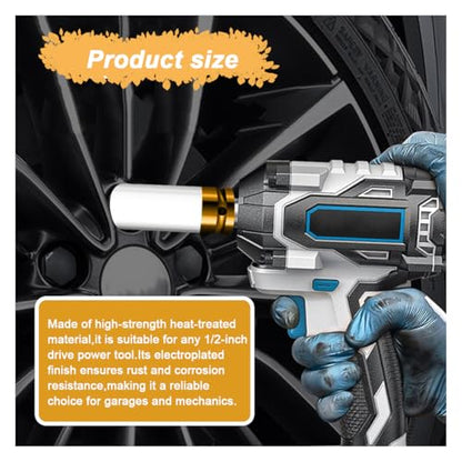 1/2" Drive 19 mm Lug Nut Impact Socket, CR-MO Thin Wall Deep Lug Nut Socket, Non-Marring Wheel Rim Protector Sleeve, Auto Tire Repair Maintenance Accessories (19MM) - size: 19MM