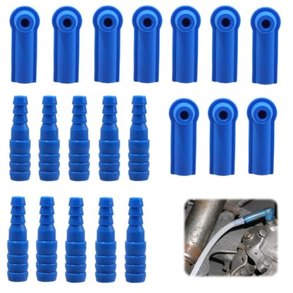 10 Sets Brake Bleeder Kit Connector, One Way Check Valve Hose Adapters for Brake Fluid Air Change Vacuum Bleeding Bottle Joint Fit Car SUV Truck Hydraulic Systems (Blue)