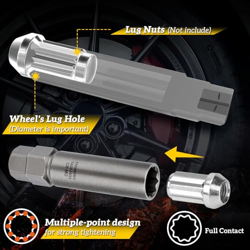10 Spline Lug Nut Socket for TA23-21/22 10 Spline Lug Nut Key | Dual Drive 10 Point Wheel Lock Key, Compatible with Bimecc 10 Point Socket - color: Ta23-21/22