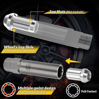 10 Spline Lug Nut Socket for TA23-21/22 10 Spline Lug Nut Key | Dual Drive 10 Point Wheel Lock Key, Compatible with Bimecc 10 Point Socket - color: Ta23-21/22