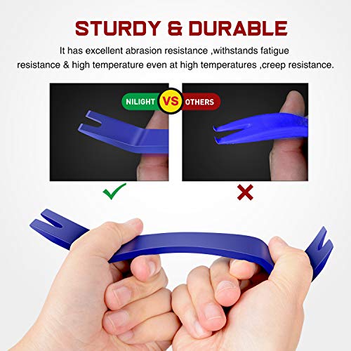 Nilight 5PCS Auto Trim Removal Tool Set for Car Audio Dash Panel Window Molding Fastener Remover Tool Kit - color: Blue, size: 5Pcs
