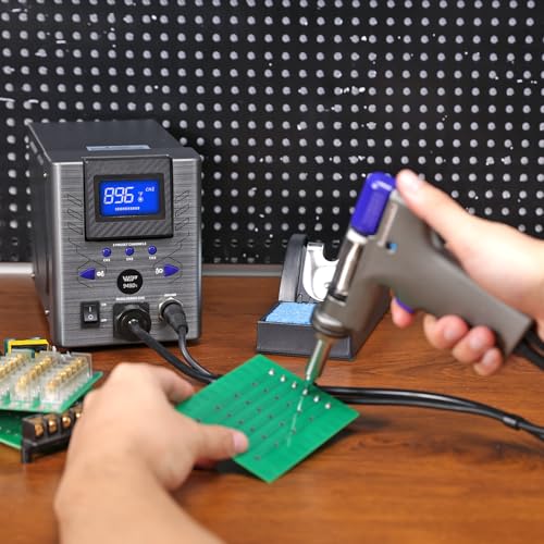 WEP 948D-I 110W High Power Desoldering Station with 4 Desoldering Nozzles, Temperature-Controlled with 3 Pre-set Channels, Tiltable Display, ESD-Safe