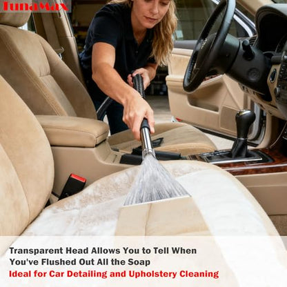 TunaMax Universal Work with All Shop Vacs Clear Extractor Attachment with 1-1/4" & 1-7/8" & 2-1/2" Adapters for Upholstery & Carpet Cleaning & Auto Detailing - size: Small+Large