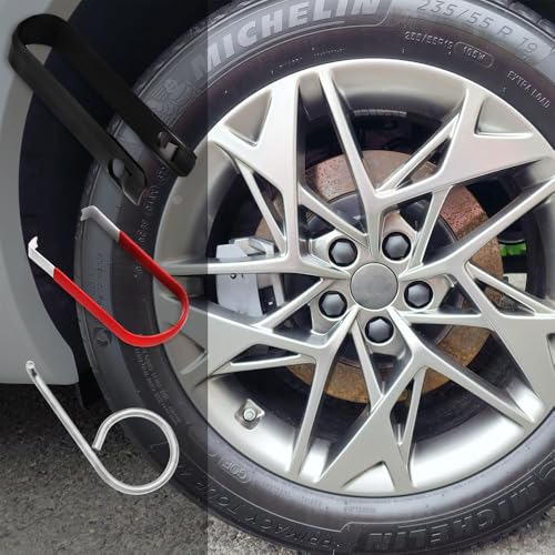 3PCS Car Wheel Hub Bolt Nut Cover Removal Tool, Lug Nut Removal Tool, 3 Type Car Wheel Hub Bolt Cover Remover, Car Accessories Tire Hub Puller & Lug Cap Puller Hook Universal for Most Vehicles