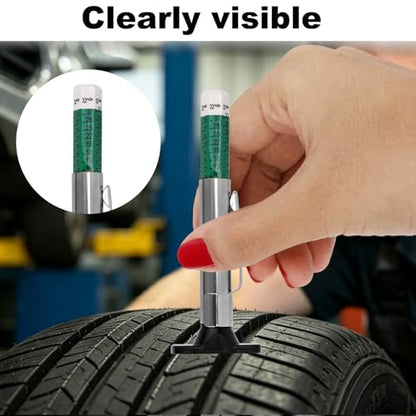 NQEUEPN Brake Pad Thickness Gauge Set, Tire Tread Depth Gauge & Valve Stem Caps Brake Pad Tester Measuring Tool with Scale for Internal & External Brakes Auto Maintenance Kit