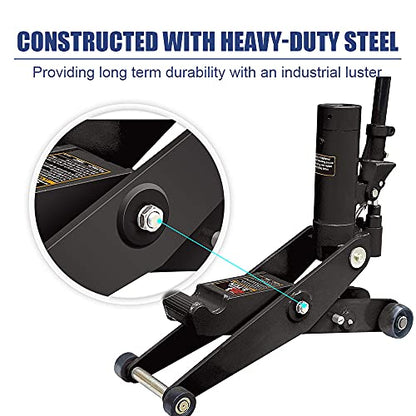 Hydraulic Forklift Jack 5 Ton (10,000 lb) Capacity, Dual Position Forklift Service/Hydraulic Floor Jack Black for Truck Tractor, Lifting Range 2.76"-28.74"