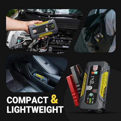 LOKITHOR JT400 12V Jump Starter and Battery Tester 2-in-1, 2500A Battery Jumper Starter Portable for Up to 8.5L Gas & 6.5L Diesel Engines, 100-2000 CCA Load Capacity Automotive Load Tester (Yellow) - color: Yellow