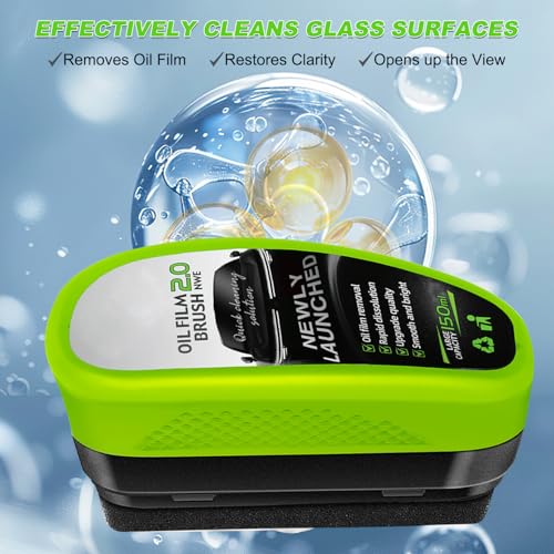 Oil-Free Car Glass Brushes, Upgrade 2.0 Clear Vision Glass Cleaner, Oil Film Cleaning Brush for Automotive Windows, Clearvision Cars Windshield Cleaner Tool, Universal Cleaning Wipe Board (2 SET)
