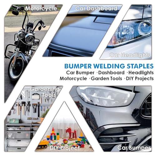 3000PCS Plastic Welding Staples 0.6/0.8mm – 6 Types Hot Stapler Kit for Car Bumper, Dashboard & Lamp Holder Repair – Stainless Steel Welder Staples for Plastic Welding Gun