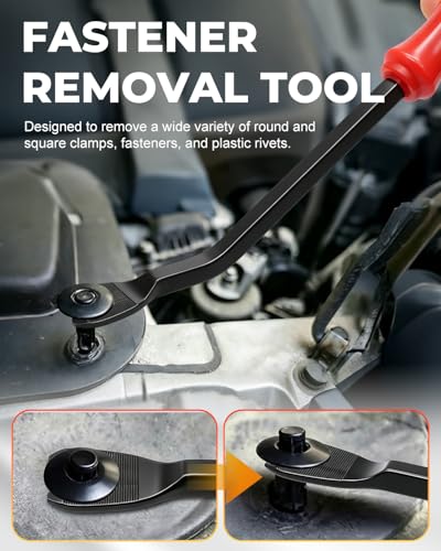 4Pcs Car Clip Pliers with 2 Fastener Removal Tool, Auto Fastener Clip Removal Pliers, Panel Clip Removal Tool for Automotive Plastic Fasteners, Push Pin & Door Trim, Damage-Free Disassembly