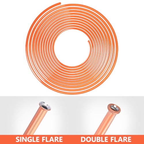 1/4" Brake Line - Easy to Bend Tubing - 25 ft 1/4" Copper Coated Brake Line + 16 x Brake Line Fittings and 4 x Threads Unions - size: 1/4" Brake Line