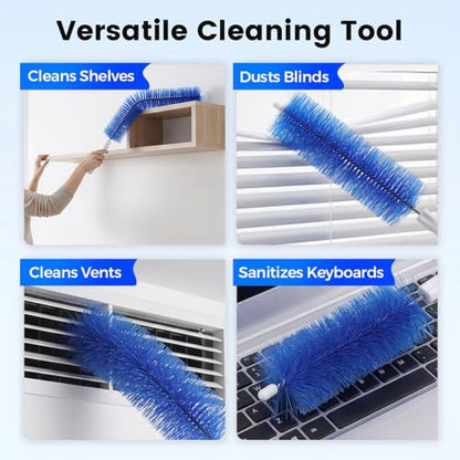 Fan Cleaning Brush, Bendable Microfiber Head, Microfiber Duster for Electric Fan and Blind, Reusable Dust Remover Washable ldeal for Electric Fans Air Conditioning, Home Car Vents, Curtain (Gray 3PCS) - color: Gray 3pcs