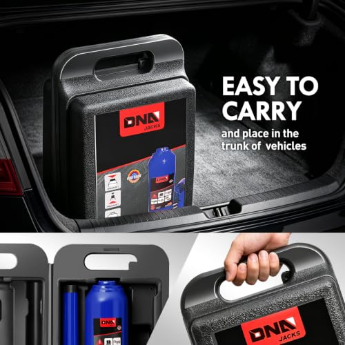 DNA Motoring 6 Tons / 12000 lbs Lifting Automotive Welded Hydraulic Bottle Jack for Car SUV Pickup Truck, Auto Repair, with Manual Handle & Carrying Storage Case, Blue - color: blue, style: 6 ton