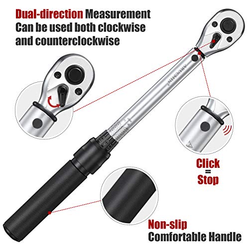 3/8-Inch Drive Click Torque Wrench (10-45 ft.-lb./13.5-61Nm) Dual-Direction Adjustable Torque Wrench Set - size: 3/8" Drive 10-45 ft.-lb/13.5-61 Nm