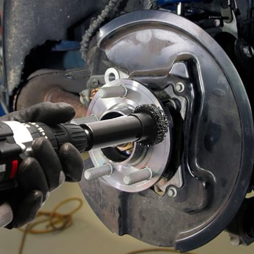 Wheel Hub Resurfacing Kit, Metal Housing, Brake Surface and Stud Cleaner, Includes 6Pcs 1.5" and 2" Brake Disc Cleaning Pads, 1/4 Hex Shank with 1/2" Impact Driven Wrenches Adapter - size: Wheel Hub Resurfacing Kit