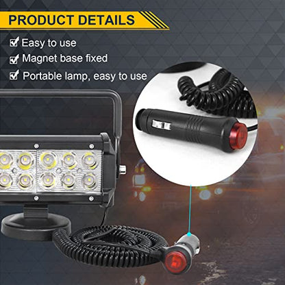 SKYWORLD 2Pcs Portable Magnetic Base Led Work Light Bar, 7 inch 36W Spot Beam, 12V 24V Off Road Driving Lights Fog Lamp for Car Truck 4x4 SUV ATV Tractors Excavator, 6000K White, Led Search Lights - size: 2Pcs 7 Inch 36W Spot