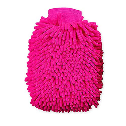 House Cleaning and Car Wash Mitts, Home Dusting Microfiber Gloves, Washing Clean Polish Faster (2-Pack, Pink) - color: Pink