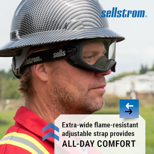 Sellstrom Odyssey II Wildland Fire Safety Goggles - Anti-Fog, Anti-Scratch Eye Protection Goggles for Men & Women - FR Strap, fits over Glasses, ANSI Z87.1 - style: Clear Lens
