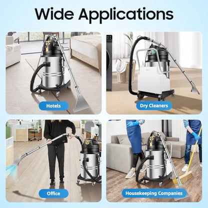 60L/15.85Gal Commercial Carpet Cleaner Machine, 110V 2110W Heavy Duty Extractor Vacuum Washing Machine Portable Carpet Sofa Curtain Cleaner Vacuum Cleane for Car Detailing, Hard Floor (Two Packages) - size: 60L/15.85Gal