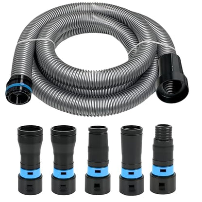 MITANSLE Dust Collection Hose Adapters Kit - Ribbed TPE QuickClick Adapters for Home & Shop Vacuum Systems, Expanded Set Fits Most Woodworking Power Tools & Sanders, Multi-Brand Compatible - size: 10 Ft Vacuum Hose Kits