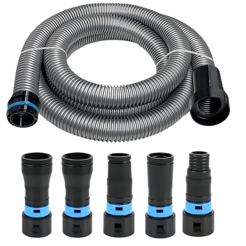 MITANSLE Dust Collection Hose Adapters Kit - Ribbed TPE QuickClick Adapters for Home & Shop Vacuum Systems, Expanded Set Fits Most Woodworking Power Tools & Sanders, Multi-Brand Compatible - size: 10 Ft Vacuum Hose Kits