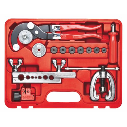 Powerbuilt 14 Piece Master Tubing Service Kit, Cutting, Bending, Flaring Metal Tubes, HVAC, Car Repair, Plumbing, Electrical Tool Set - 948006