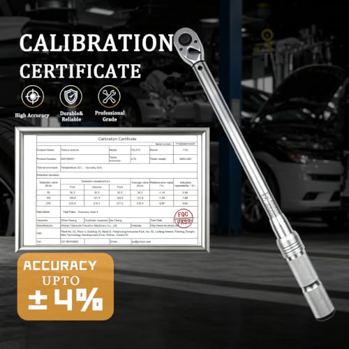 TYD 1/2" Heavy Duty Click Torque Wrench 30–210 Nm ±4% Precision | Adjustable Torque Wrench 72-Tooth Reversible Ratchet Storage Case for Car Wheel Lug, Truck & SUV Repair Torque Tool - style: TG-210(30-210NM)