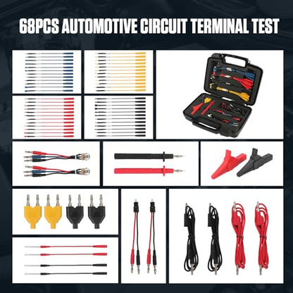 68 PCS Automotive Circuit Test Lead Kit,Multimeter Test Leads Set,Electrical Breakout Leads Automotive Kit, OBD2 Breakout Box OBDII Protocol Detector for Professional Automotive Diagnostics