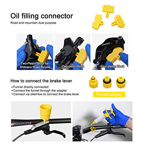 Mountain Bike Brake Bleed Kit, Bicycle Hydraulic Brake Bleed Kit for Shimano & MAGURA & SRAM Series, Bicycle Brakes Service Bleed Set, Bike Hydraulic Brake Bleed Kit