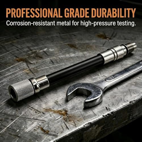 5608 12mm Compression Tester Adapter Compatible with 2008+ Ford 4.6L 5.4L 6.8L 3-Valve Engines, 12mm Male to 14mm Female Spark Plug Hole Thread, Deep Reach Cylinder Pressure Test Tool V2