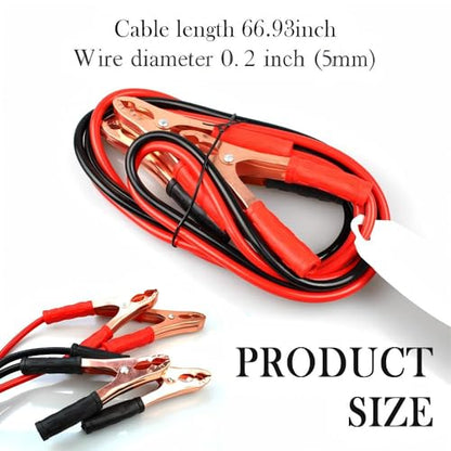67" 150A Heavy Battery Duty Jumper Cables - Alligator Clips Electrical Battery Clamps for Emergency Roadside Assistance - Universal Jumper Cables for Car Truck Van Bus