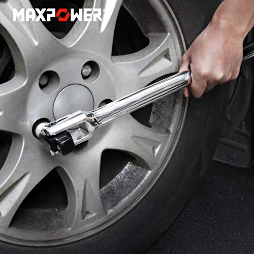 MAXPOWER 24-inch Breaker Bar Dual Drive 3/4-Inch Drive and 1/2-Inch Drive Flex Handle - size: 24 inch Dual Drive 3/4"+1/2"
