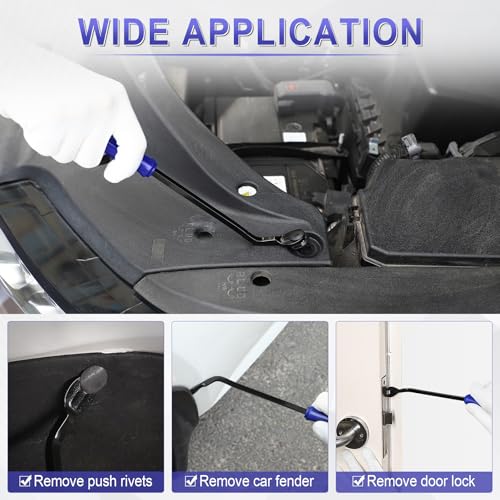 5 pcs Auto Trim Removal Tool Kit, No Scratch Plastic Pry Tool Kit - Interior Door Panel Clip Fastener Removal Set for Vehicle Dash Radio Audio Installer (Blue) - color: Blue