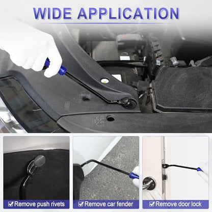 5 pcs Auto Trim Removal Tool Kit, No Scratch Plastic Pry Tool Kit - Interior Door Panel Clip Fastener Removal Set for Vehicle Dash Radio Audio Installer (Blue) - color: Blue