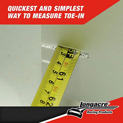Longacre Racing 79501 Aluminum Toe-in Plates with Magnets and Two Tape Measures, Integrated Magnets Allow One Man Operation, Quick and Easy Way to Check Toe-in