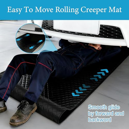 Rolling Creeper Mat,57x26 Inch Portable Creeper Rolling Pad with Storage Bag and Gloves, Foldable Mechanics Mat for Low Clearance, Auto Repairing Tool for Working On The Ground, Gifts for Men 2026