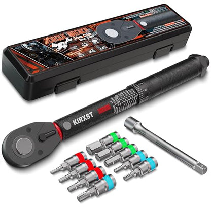 1/4" Drive Torque Wrench 20-260In.-Lb./2.96-29.4Nm, Two-way Adjustable 72-tooth Click Torque Wrench, Dual Scale, ±3% Accuracy Wrench, Suitable for Maintenance Bicycles, Cars and Trucks - size: 1/4" 20-260 in.1b