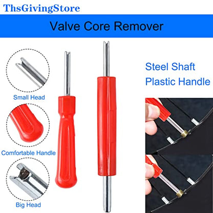 70PCS Tire Patches Kit Heavy Duty, Inner Tube Patch Kit, Include Tire Patch Roller,Rubber Repair Patches, Valve Core, 4-Way Valve Tool, Valve Core Wrench, Valve Core Removal Tool with Tire Valve Caps