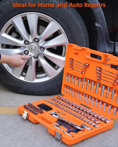 201-Piece Mechanics Tools Set, 1/2'', 1/4'', 3/8'' Drive - size: 201pcs