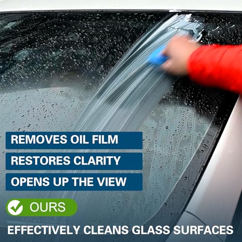 Glass Polish 1.7oz (50ml), Cerium Oxide Glass Polishing Compound for Car Windshield, Mirror, Headlights, Scratch Remover, Oil Film Cleaner, Stain & Water Spot Removal, Restores Clarity, White